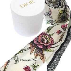 Dior Floral Twilly Silk Scarf - Floral